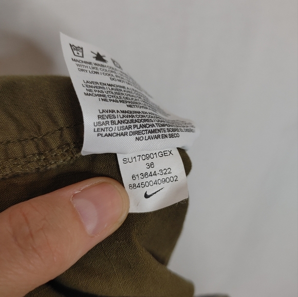 Nike Sportswear Cargo Shorts‎ Olive Green Khaki Flat Fornt Pockets 36 613644-322 - Picture 8 of 8